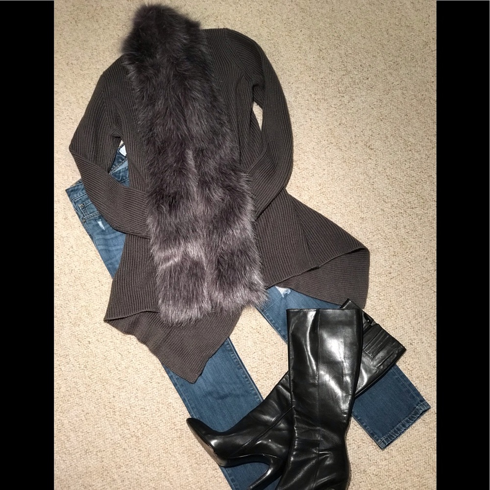 Tyler Boe Faux Fur Trimmed Sweater